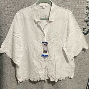 beachlunchlounge White Eyelet Blouse